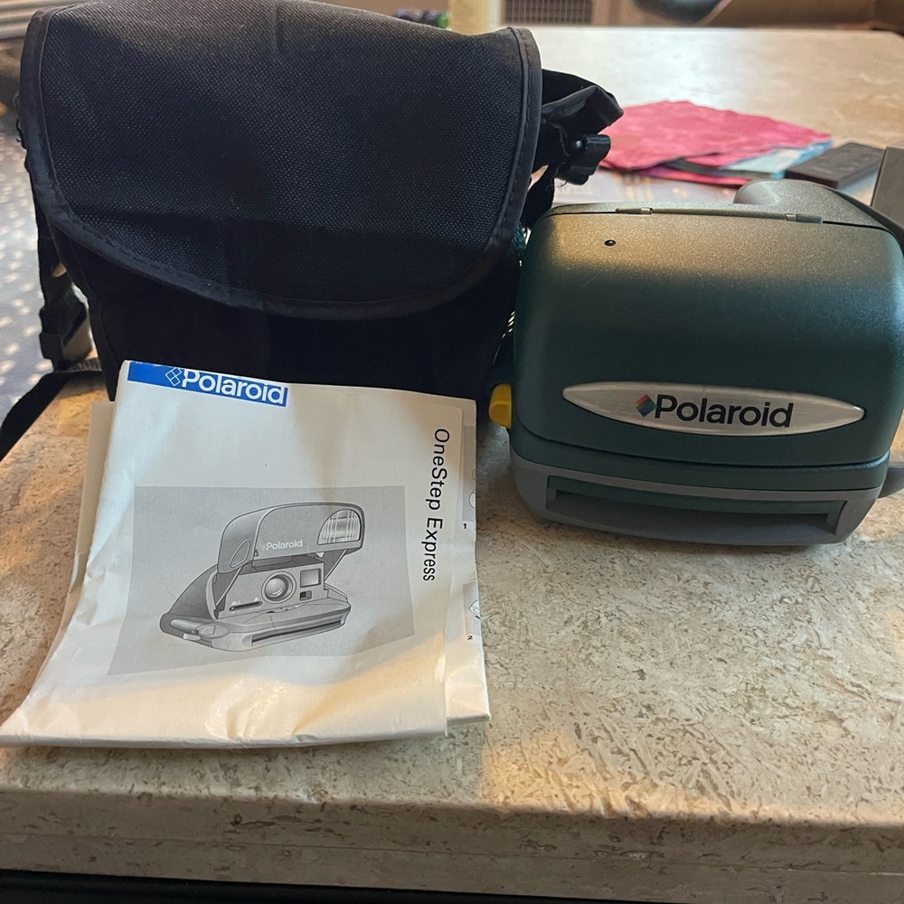 Polaroid OneStep Express Green Instant Camera with Case